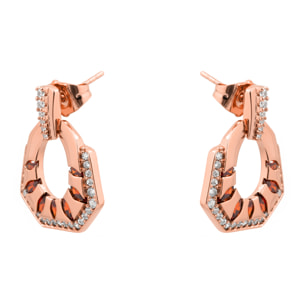 Pendientes Stadek acabado oro rosa 18k