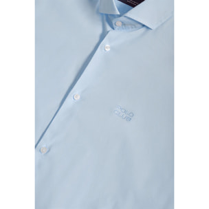 Camisa superslim fit azul celeste de algodón con logo Polo Club