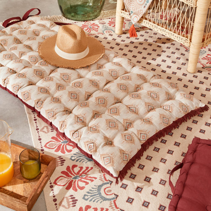 Coussin de sol "Ikat" jacquard lin 60x120cm