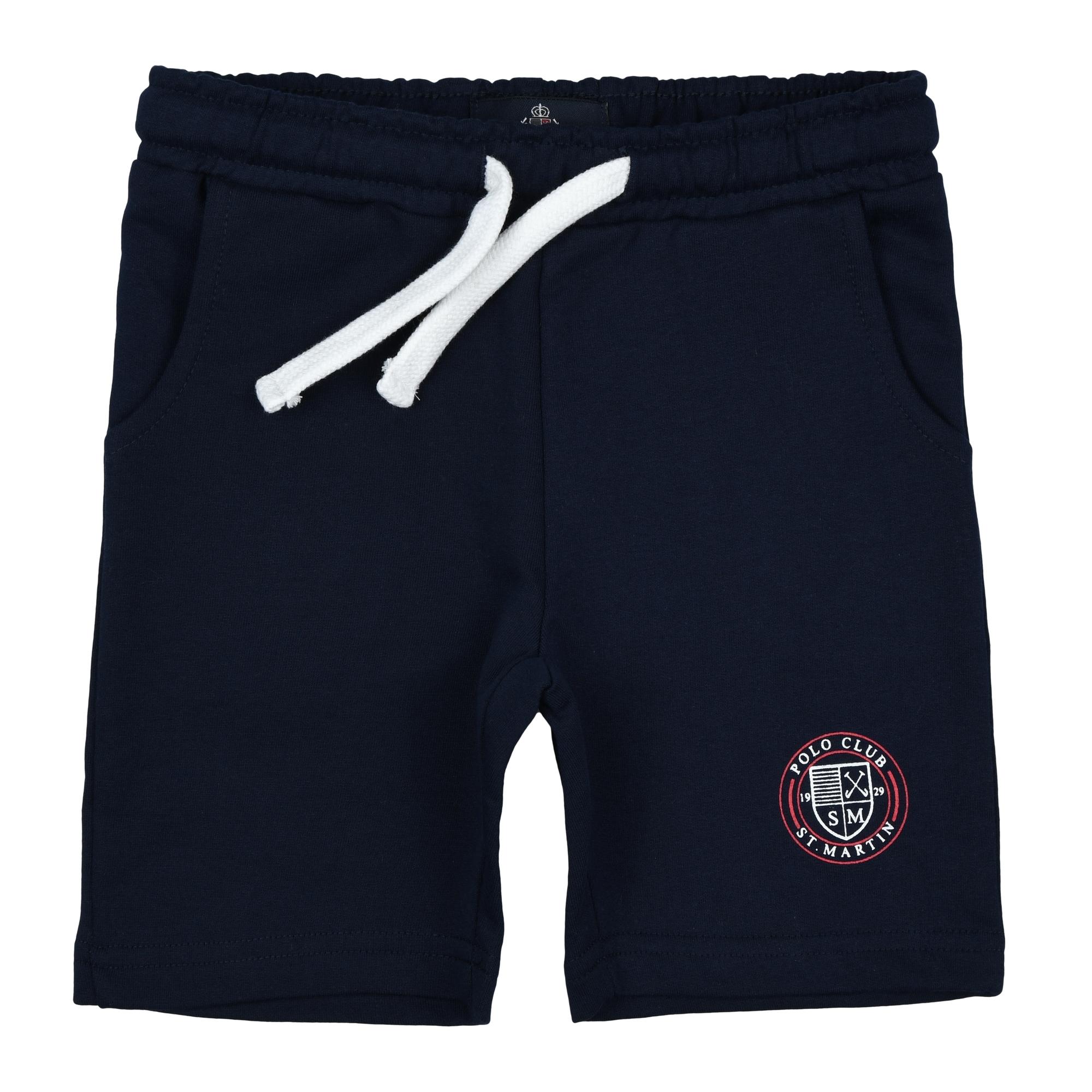 Bermuda french terry con stampa logo Polo Club St Martin Blu