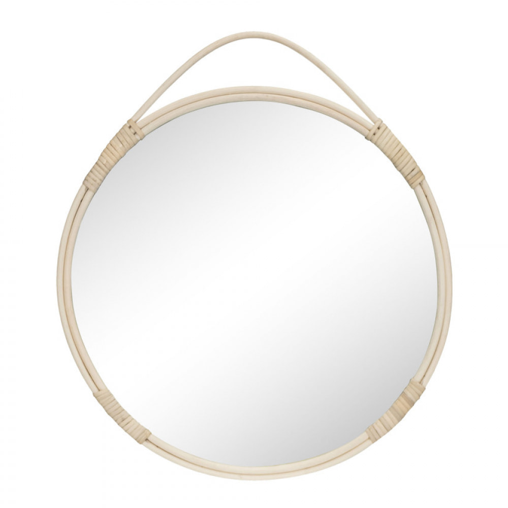 Malo - Miroir rond en rotin Ø50 cm : Couleur - Naturel.