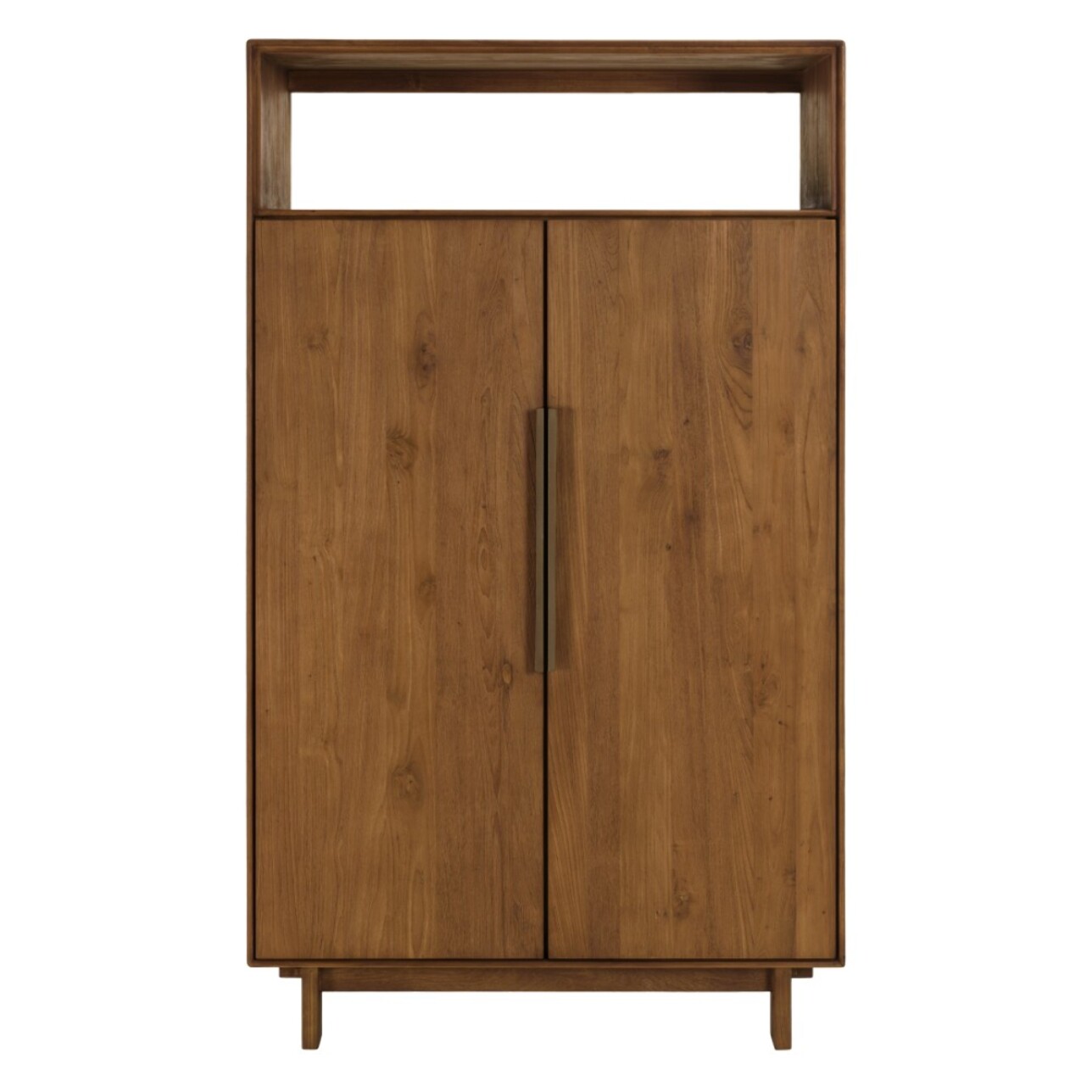 SIXTINE - Buffet 2 portes 1 étagère ouverte 90x155cm en bois de teck recyclé
