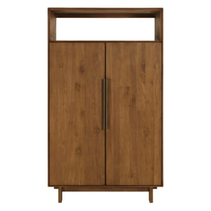 SIXTINE - Buffet 2 portes 1 étagère ouverte 90x155cm en bois de teck recyclé