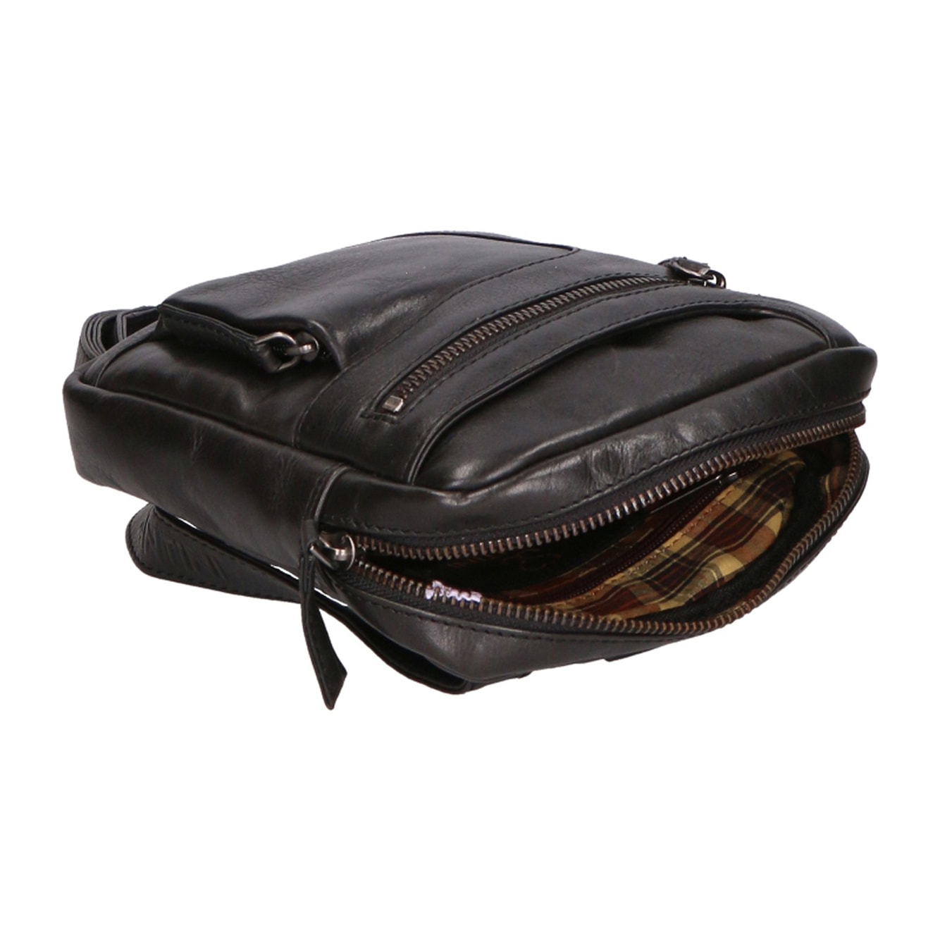 Borsa a tracolla unisex vera pelle - Modello False - 100% pelle di vacchetta - 17.0 x 19.0 x 4.0 cm
