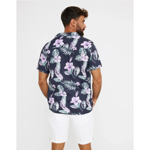 Camisa Manga Corta Estampado Hawaiano - Risc