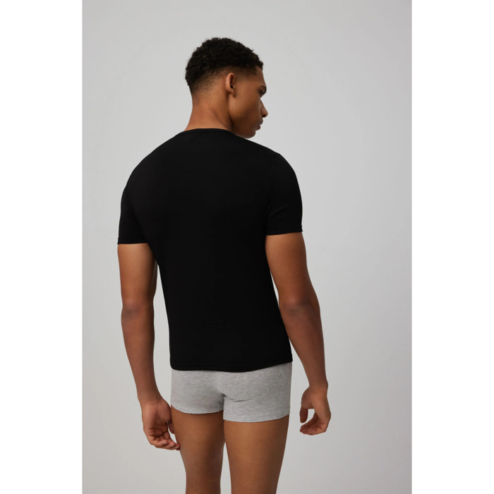 Maglia termica nera a maniche corte