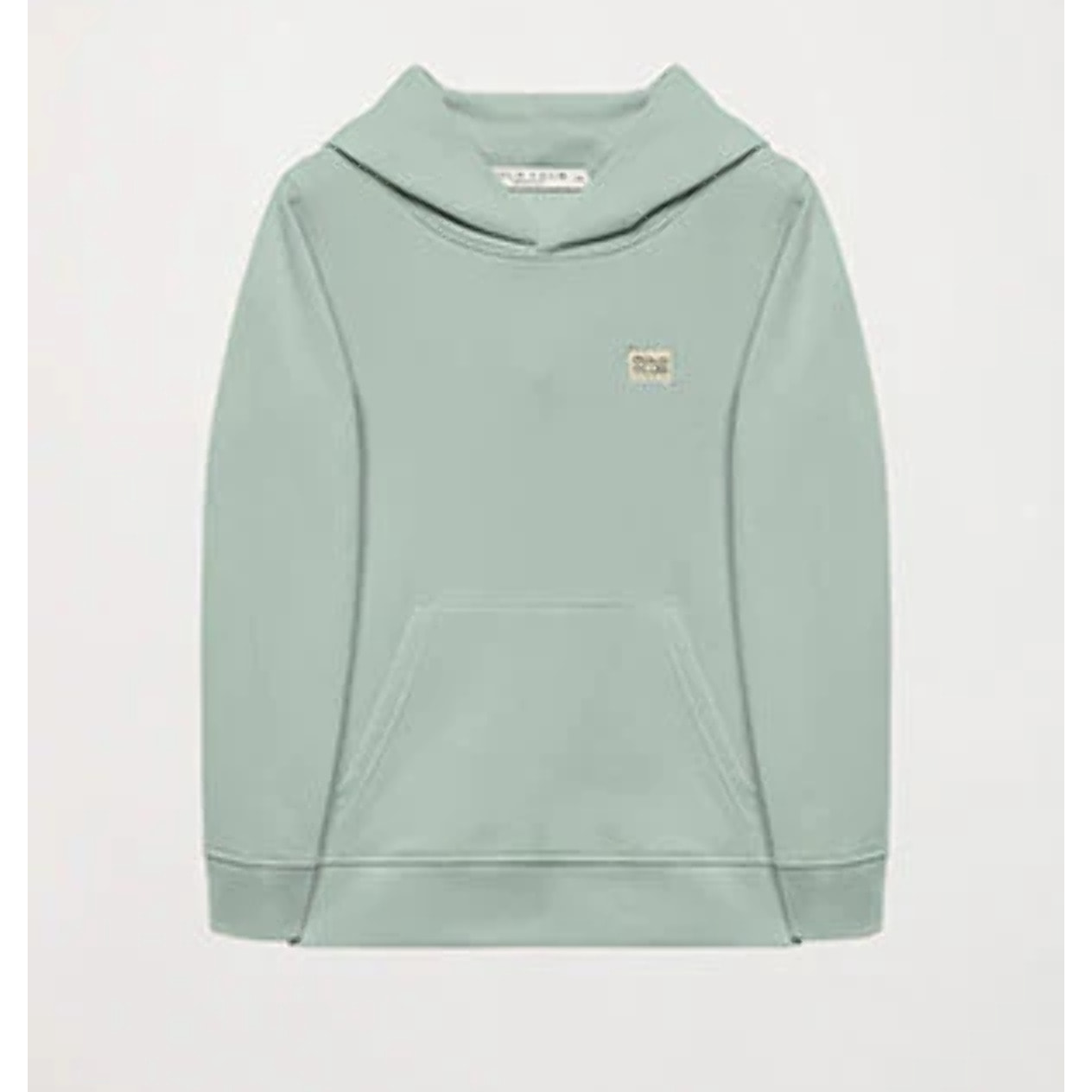 Sudadera orgánica de capucha y bolsillos verde empolvado Neutrals kids con logo