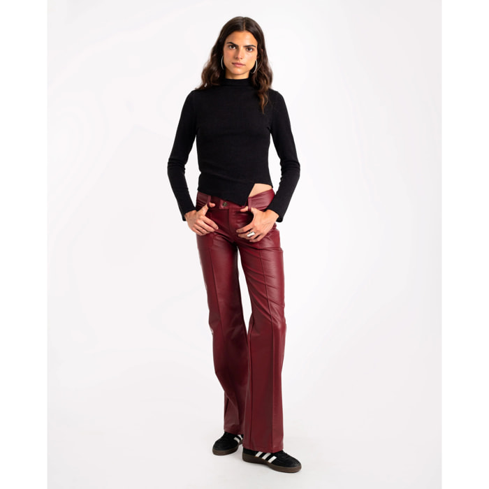 Pantalón de mujer polipiel oversize