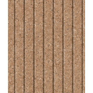 Papier peint effet liège naturel rainuré caramel