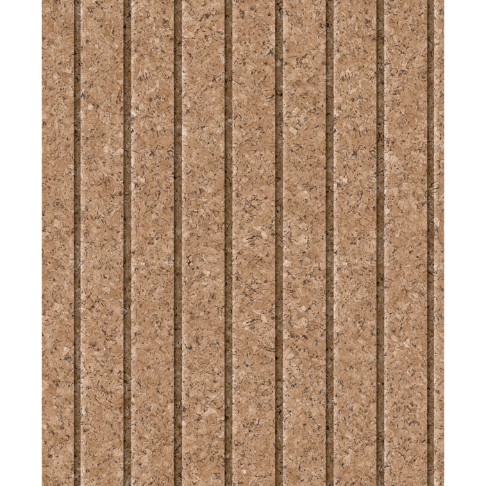 Papier peint effet liège naturel rainuré caramel
