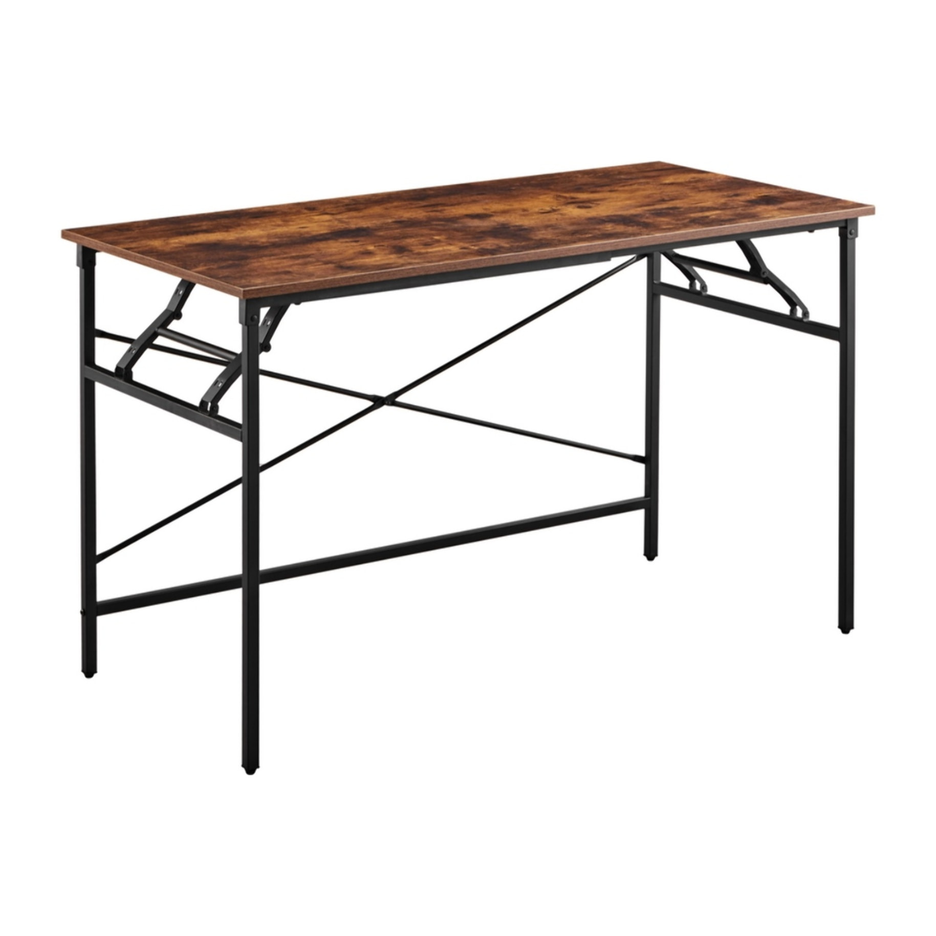 Scrivania industrial pieghevole 120x60x75 cm con top in legno - Tyler