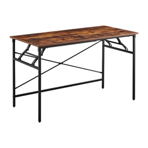 Scrivania industrial pieghevole 120x60x75 cm con top in legno - Tyler
