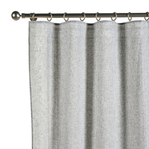 Rideau LINUM XXL à galon fronceur Gris 200X300