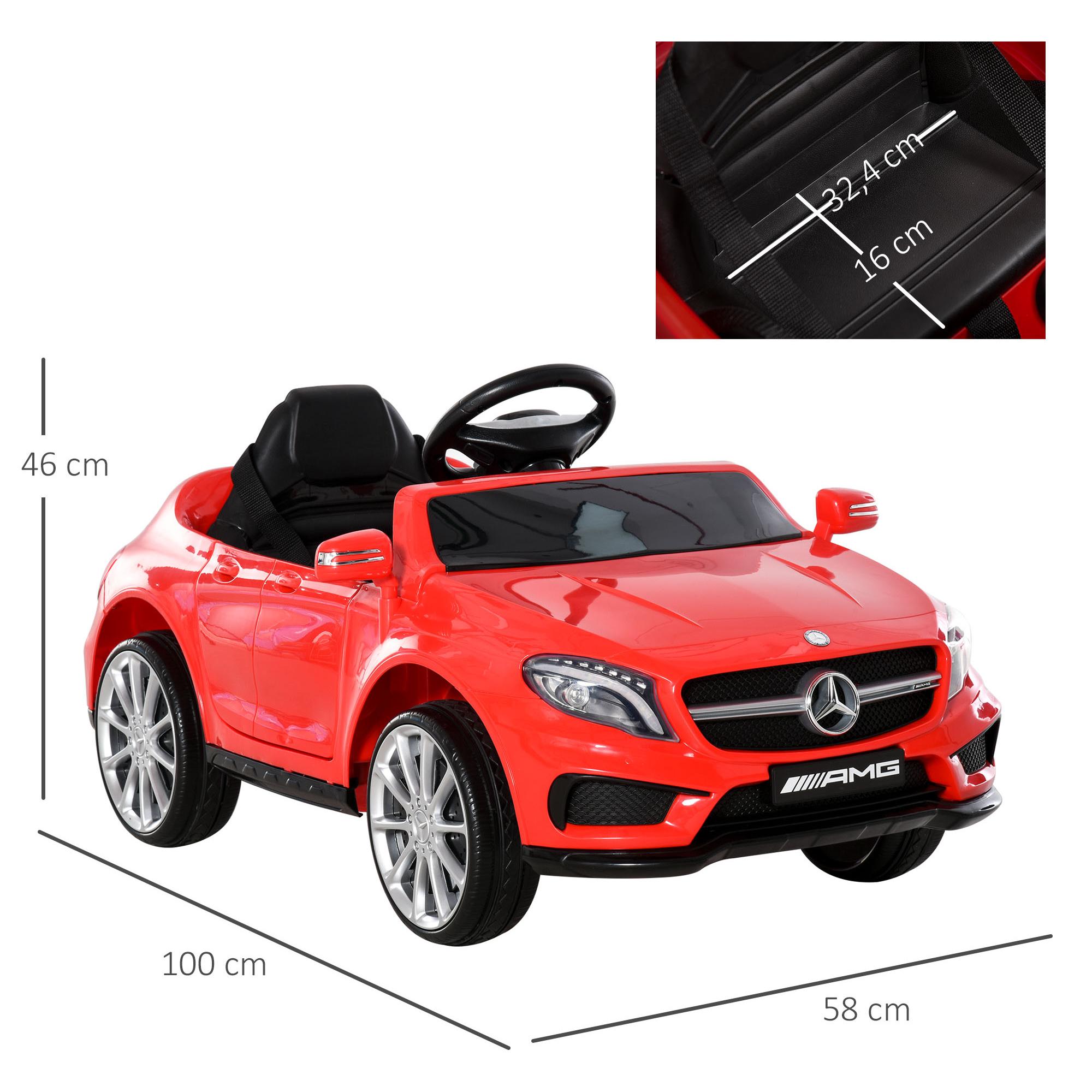 Voiture véhicule électrique enfant 6 V 7 Km/h max. télécommande effets sonores + lumineux Mercedes GLA AMG rouge