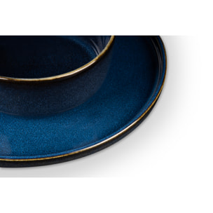 Service 12 assiettes Excelsa Nothern Blue, stoneware, bleu