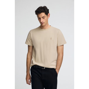 Camiseta beige con logo engomado Rigby Go