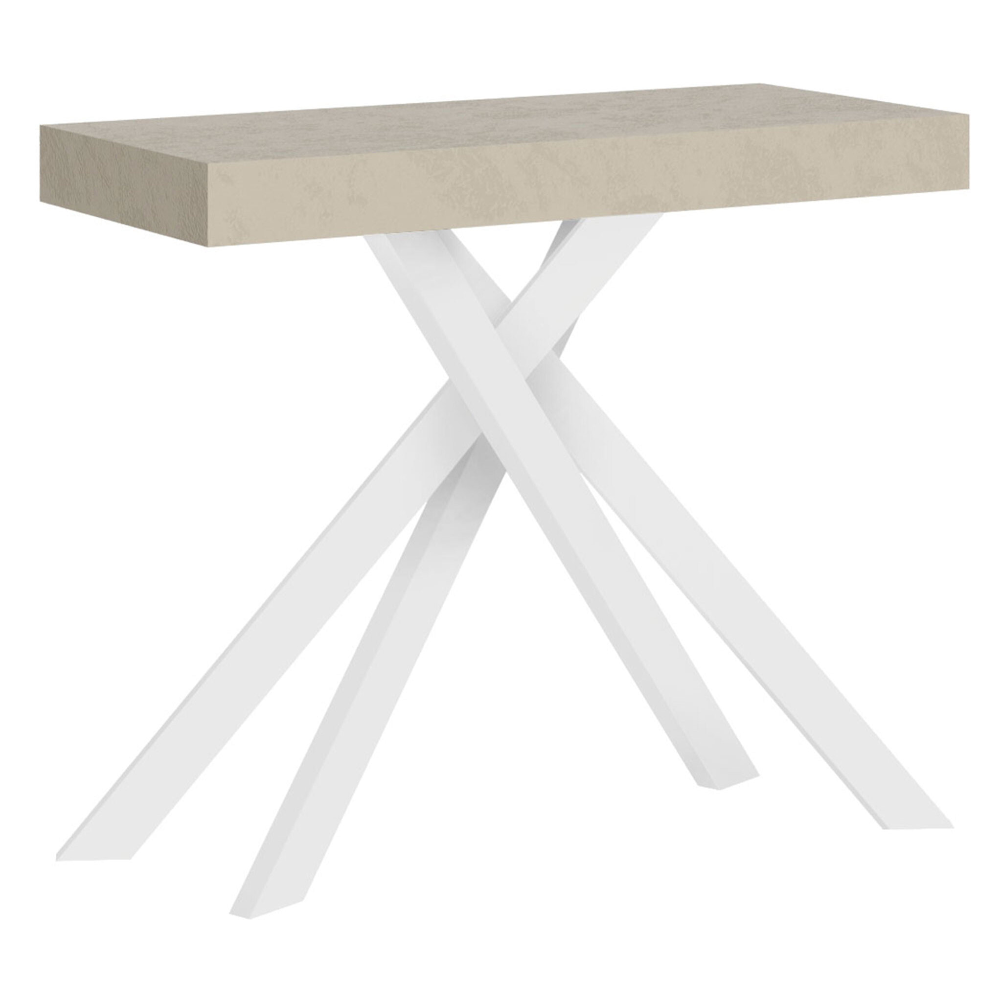 Console extensible 90x40/196 cm Krack Small cachemire pieds blancs