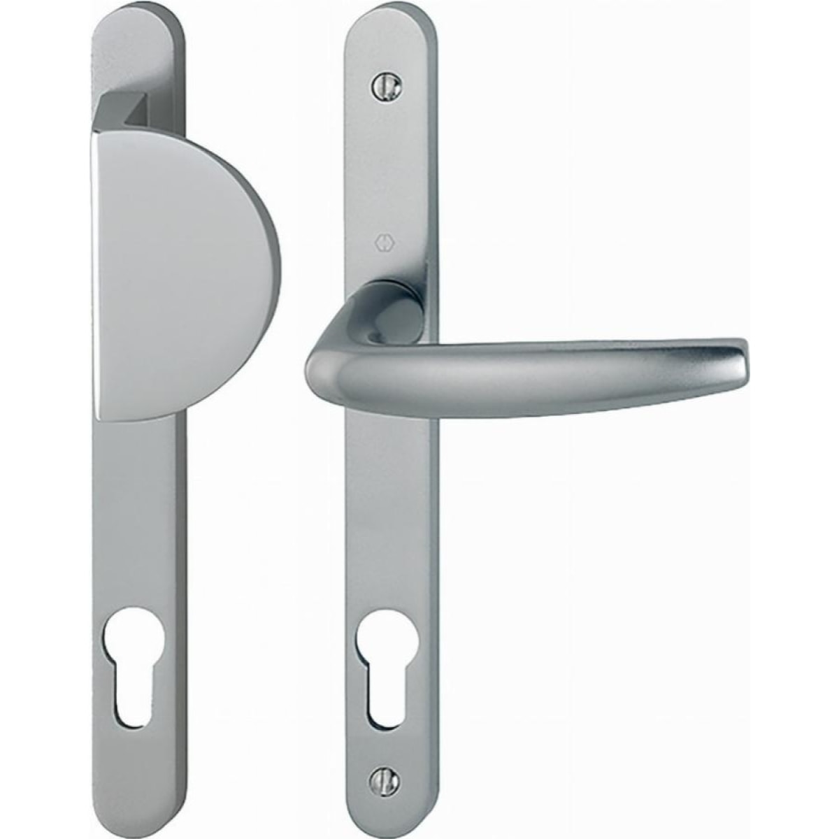 Ensemble de porte palière Atlanta 554/300LMSGL/1530 HOPPE plaque étroite Argent F9 Clé i - entr.70 ép.68/77 - 3891734