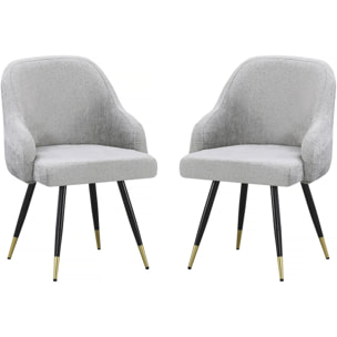 Lot de 2 chaises en tissu "Harmony" - 54 x 57 x 90 cm - Beige