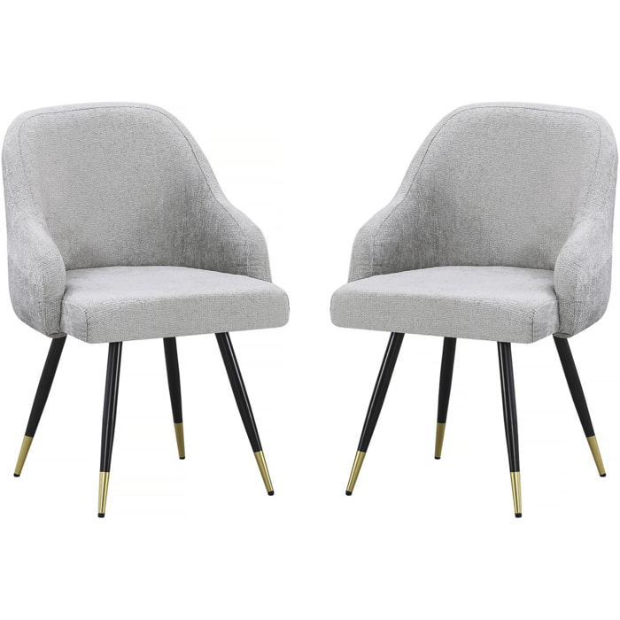 Lot de 2 chaises en tissu "Harmony" - 54 x 57 x 90 cm - Beige