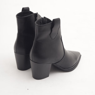 STIVALETTO TEXANO LISCIO NERO