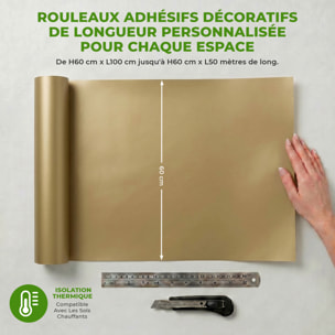 Rouleau adhésif décoratif Vinyle au Mètre - Marron clair - Sticker Lavable Imperméable Mur Cuisine Meubles