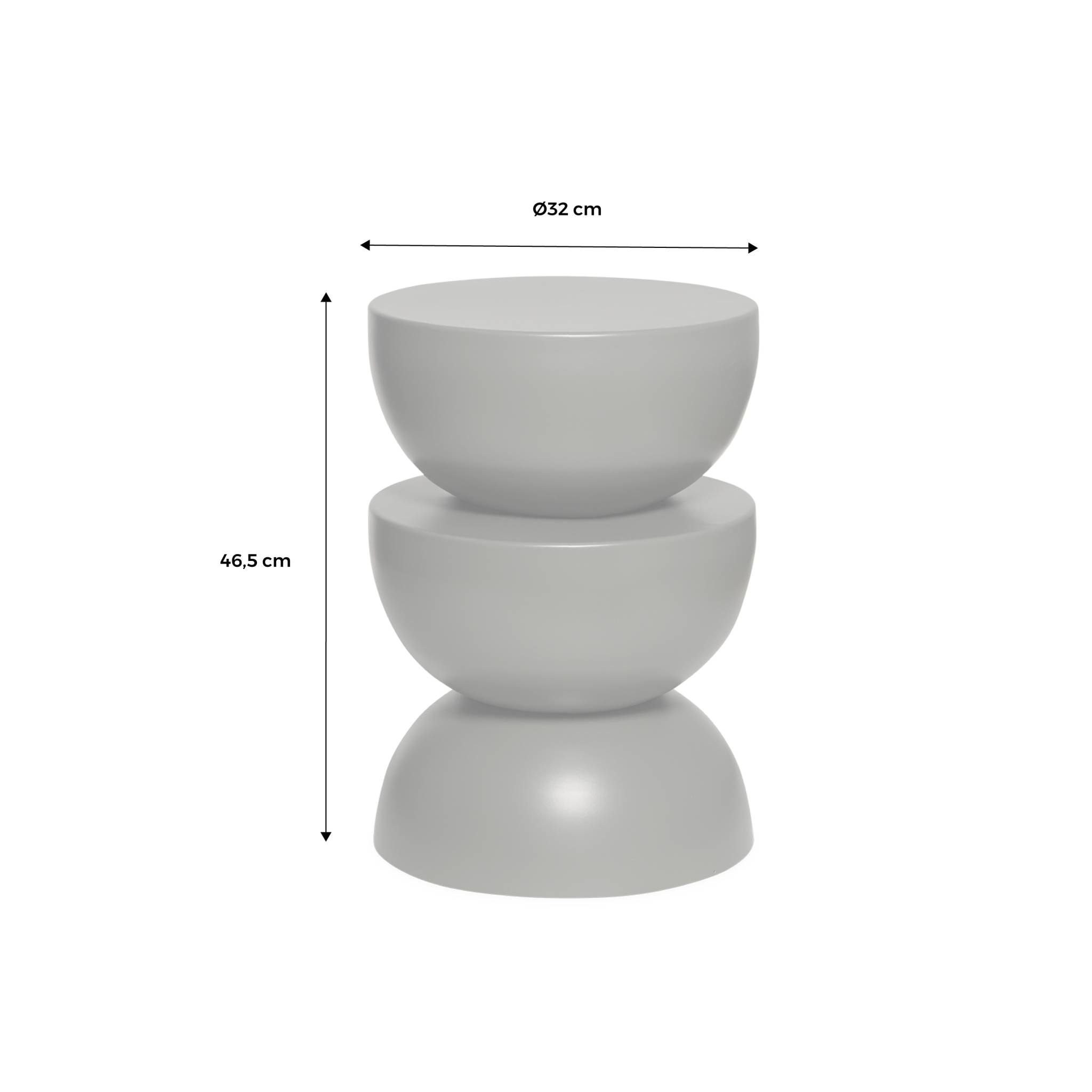 Table d'appoint. bout de canapé. table de chevet en métal effet glassy rose Coumba. Ø32 x H 46.5cm