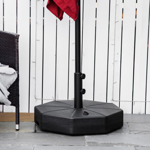 Base de Sombrilla Rellenable de Agua 28 kg Arena 40 kg Jardín Terraza Ø60x36 cm