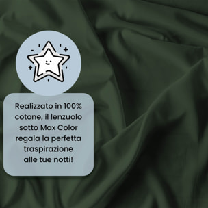 LENZUOLO SOTTO CON ANGOLI MAX COLOR, 100% COTONE MADE IN ITALY - MATRIMONIALE MAXI