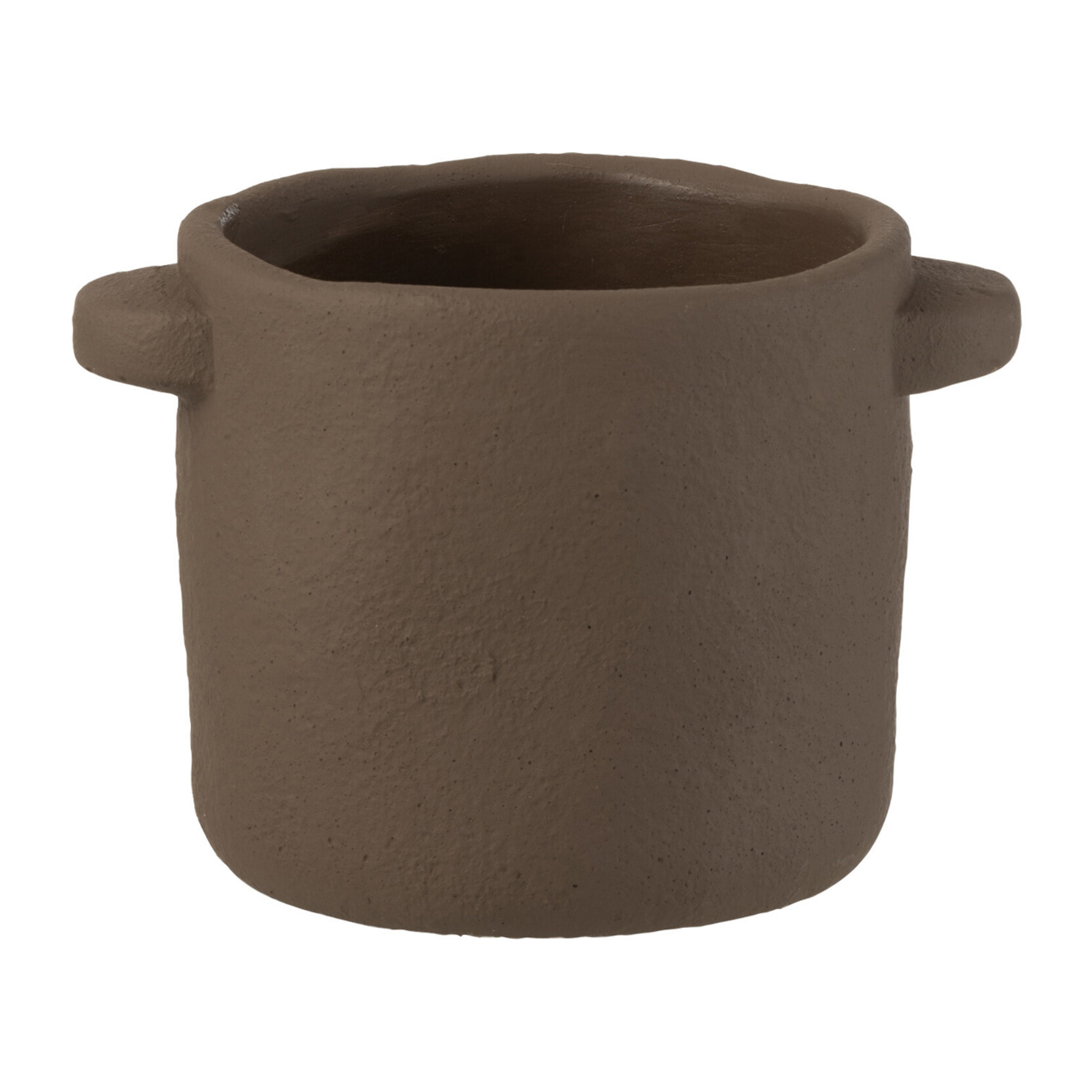 J-Line cache-pot Gustave - ciment - brun foncé -  2 pièces - Ø 14 cm