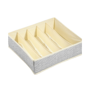 Lot de 4 Boà®tes Tiroir de rangement micrcoaéré et respirant avec compartiments Gris MSV