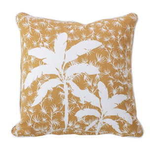 Coussin déhoussable style végétal - Beige