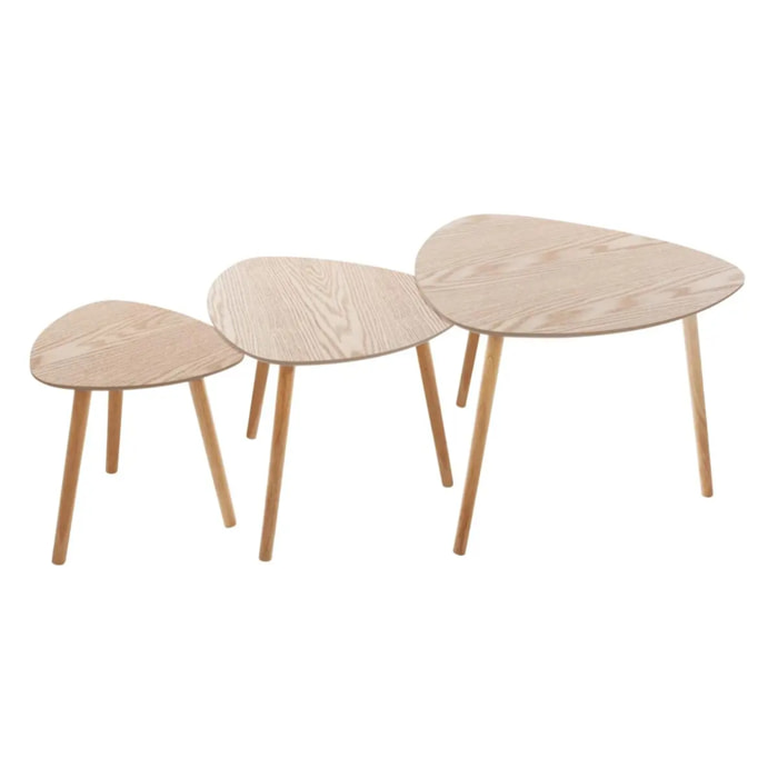 Tables gigognes "Mileo" - bois naturel