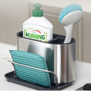 Organisateur d'évier en acier inoxydable et plastique