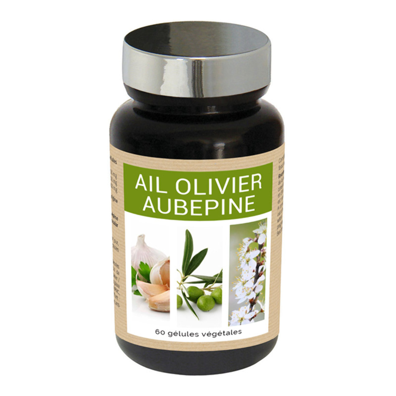 NUTRI EXPERT - Ail Olivier Aubepine - Contribue à la régulation de la pression artérielle - Participe à la santé cardiovasculaire - Réduit la sensation de palpitations - Végan - 60 Gélules végétales