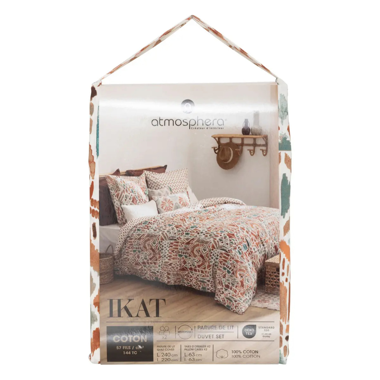 Parure de lit imprimée "Ikat" 240x220cm