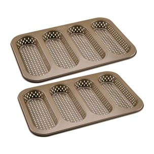 Lot de 2 moules à gâteaux 33,5/22/3 cm en acier Zenker Mojave Gold