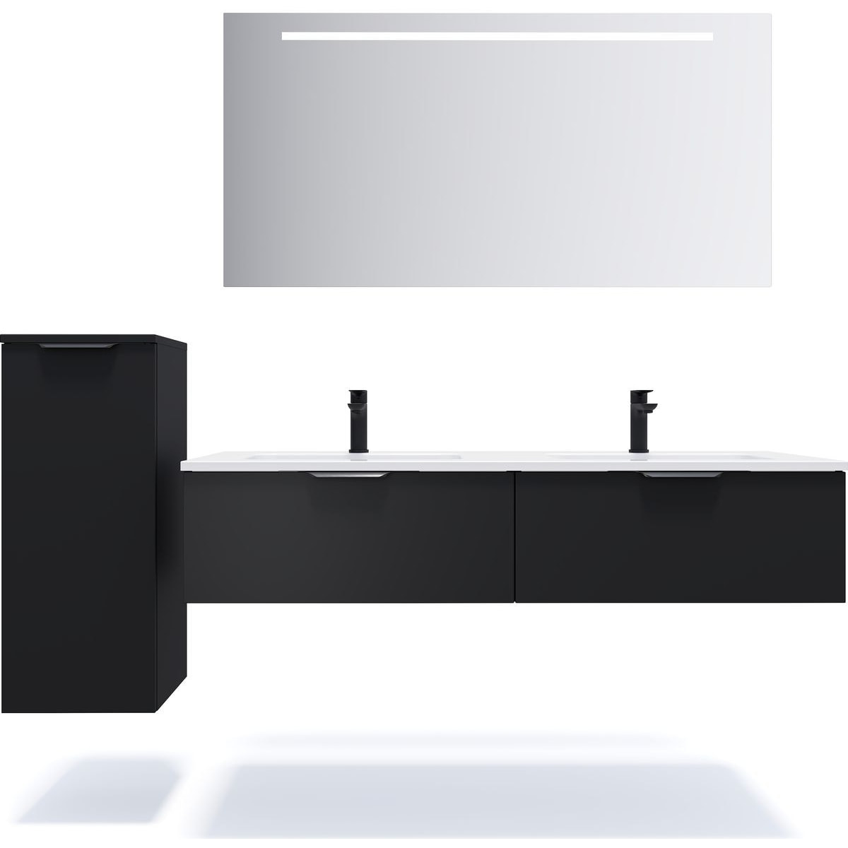 Meuble salle de bain double vasque 2 tiroirs - SOHO