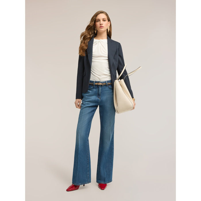 Motivi - Jeans flare con bolsillos - Azul