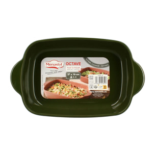 Plat à four en grès vert 27x16,5cm OCTAVE