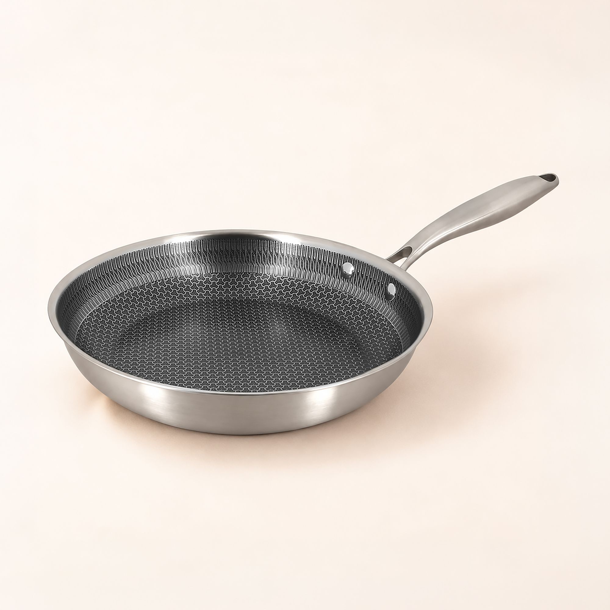 Poêle en acier inoxydable revêtu antiadhésif 24cm - tous feux TRINOX