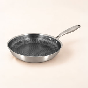 Poêle en acier inoxydable revêtu antiadhésif 24cm - tous feux TRINOX