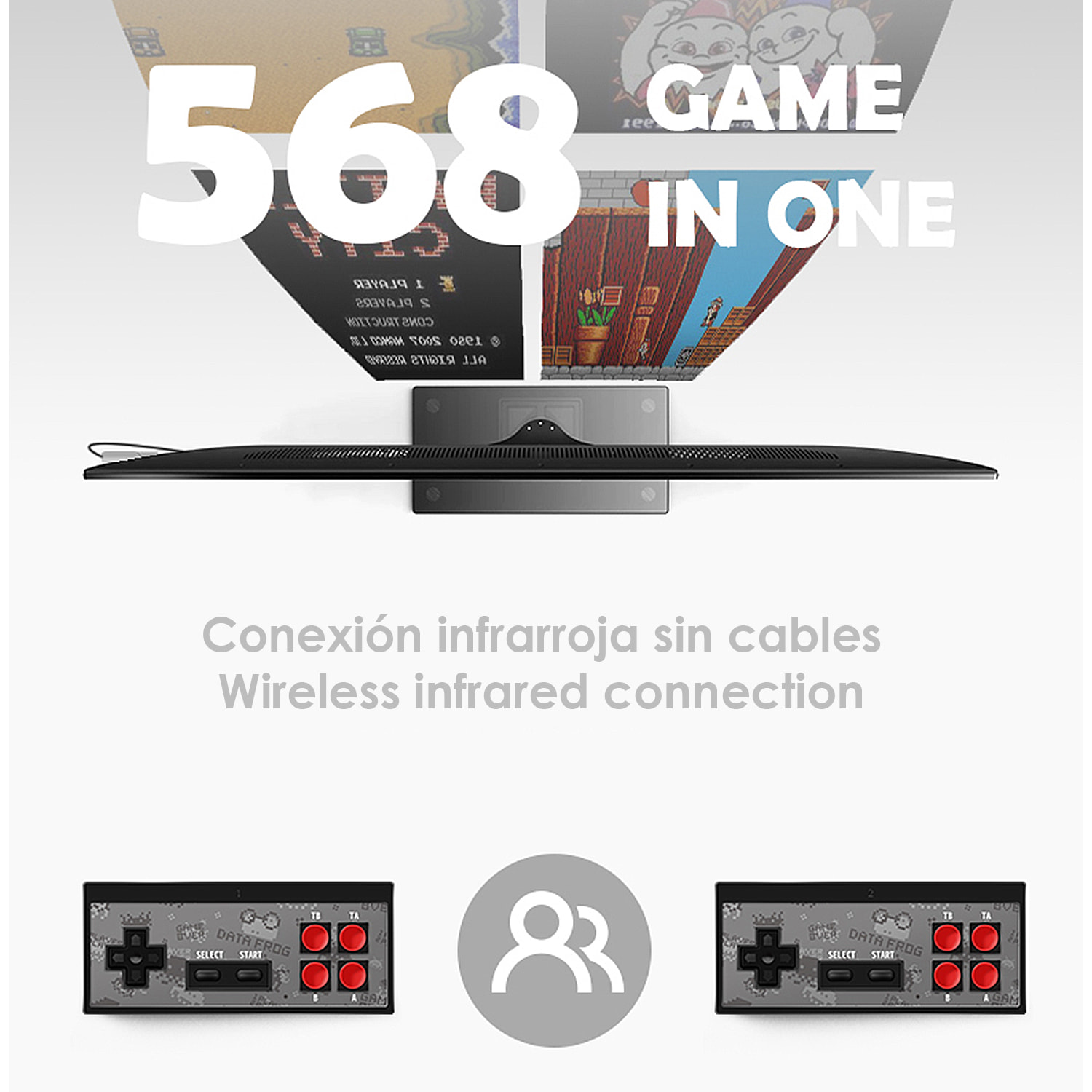 Consola videojuegos conexión a tu pantalla TV. Soporta 4K. Incluye 568 juegos.