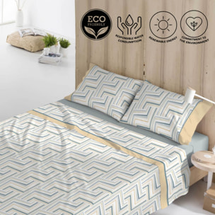 Naturals - Juego de Sábanas - Incluye 1 o 2 Fundas de Almohada + 1 Sábana Bajera - 50% Algodón - 50% Poliéster - Escala