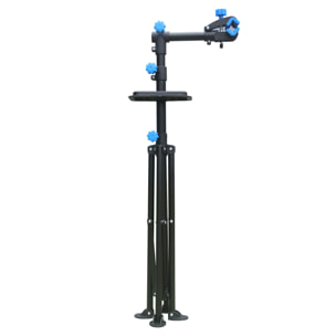 Shelter - Supporto per Riparazione Bici 198x104 cm Cavalletto Bicicletta con Porta Utensili in Acciaio Nero