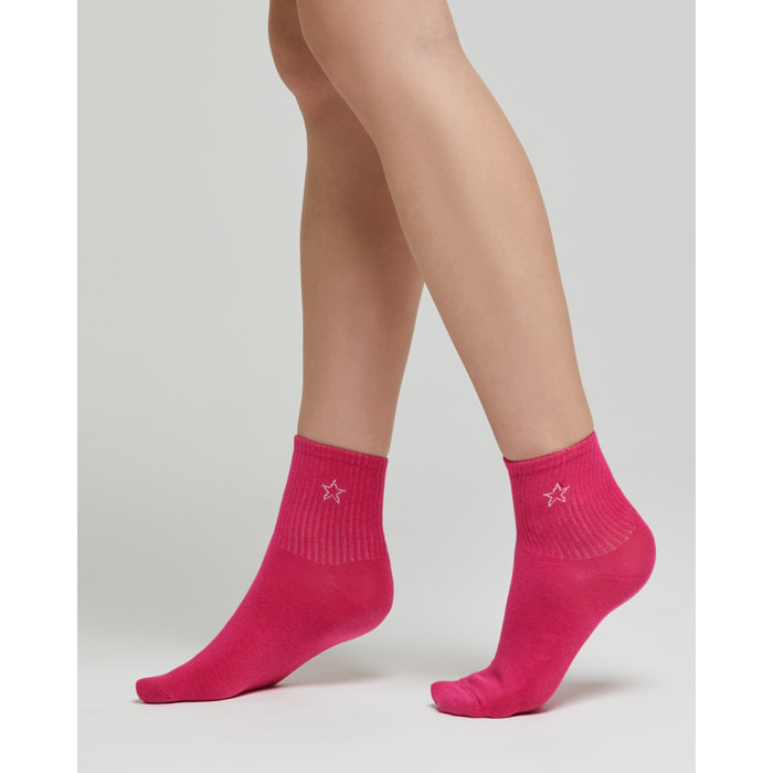 Calza cotone Anastasia con disegno stella jacquard