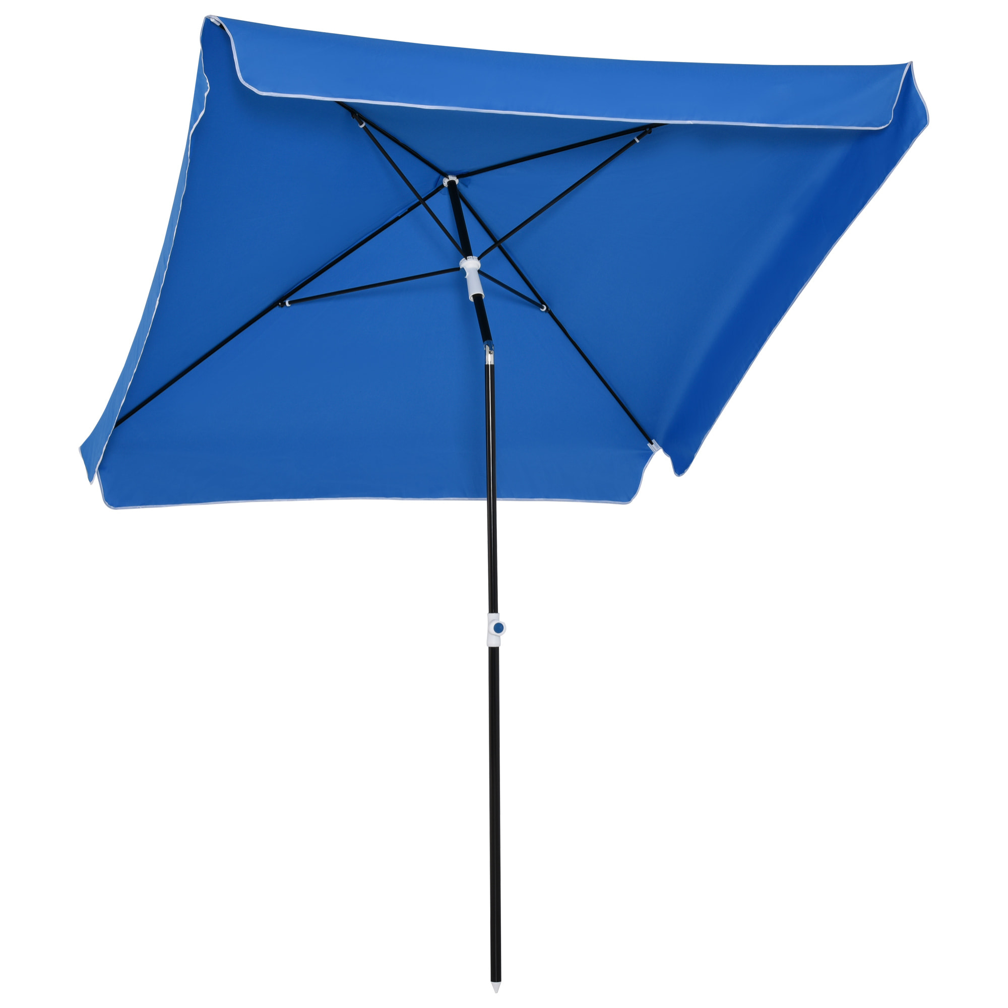 Parasol inclinable rectangulaire métal polyester haute densité 2L x 2l x 2,6H m bleu