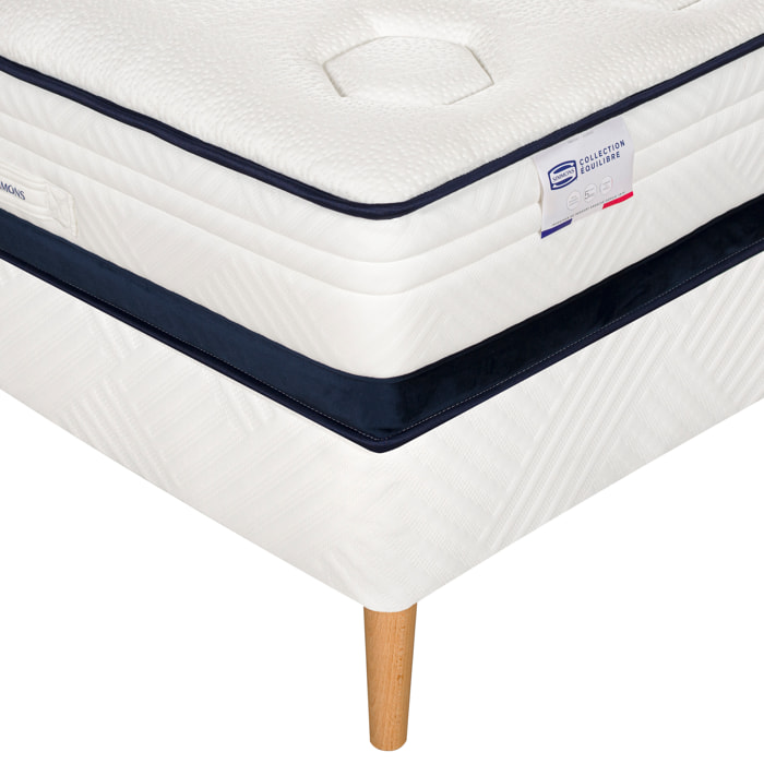 Ensemble L'INEDIT, matelas ressorts ensachés , ferme, H27 + 2 sommiers