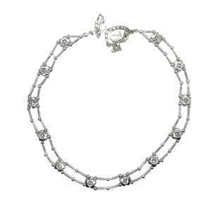 Gargantilla flores Sw en cristal plata 10µ