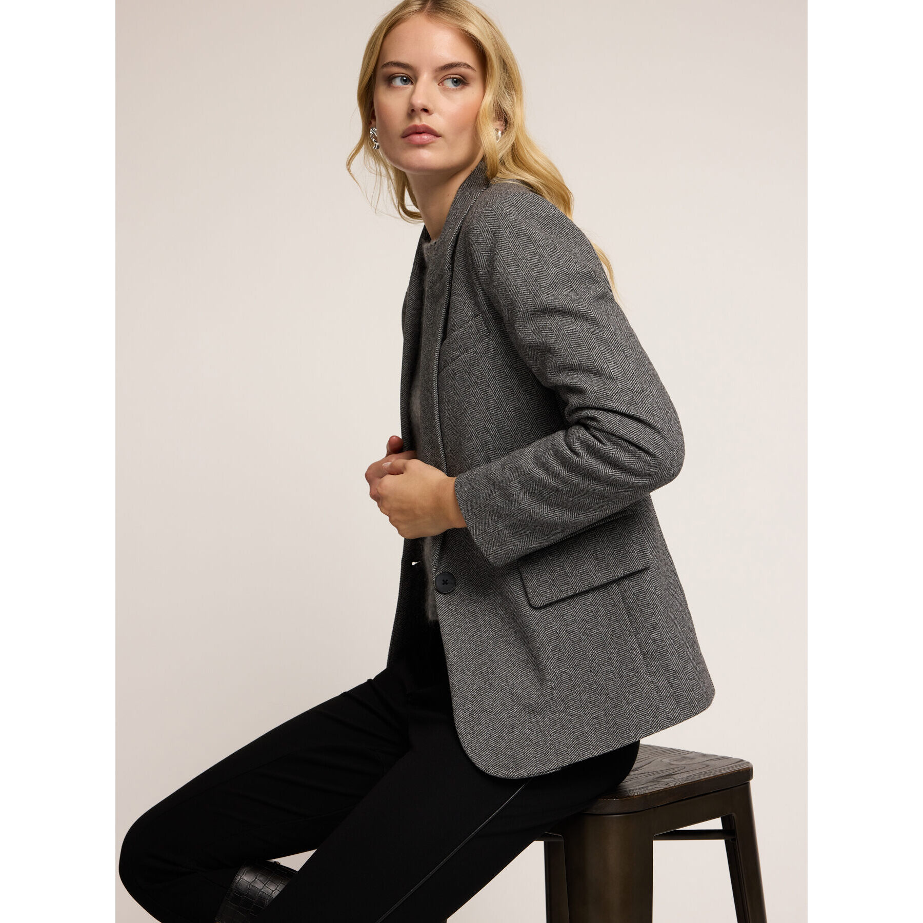 Motivi - Blazer strutturato tinto filo - Grigio